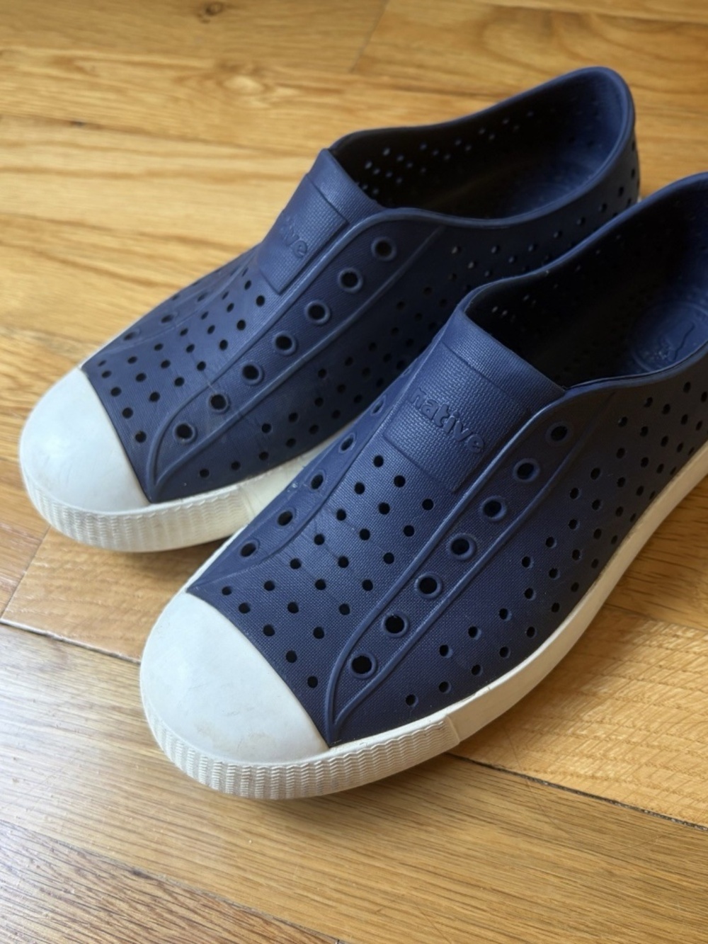 Native Jefferson Unisex Slip-On Shoes Blue/White Size J4